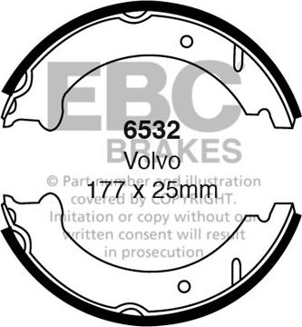 EBC Brakes 6532 - Комплект гальм, барабанний механізм autocars.com.ua