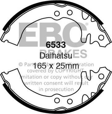 EBC Brakes 6533 - Комплект тормозных колодок, барабанные avtokuzovplus.com.ua
