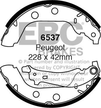 EBC Brakes 6537 - Комплект тормозных колодок, барабанные avtokuzovplus.com.ua