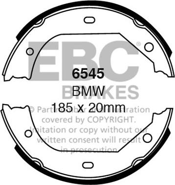 EBC Brakes 6545 - Комплект гальм, барабанний механізм autocars.com.ua