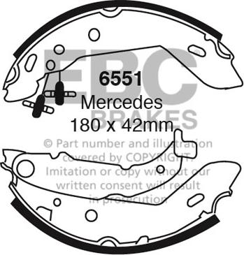 EBC Brakes 6551 - Комплект гальм, барабанний механізм autocars.com.ua