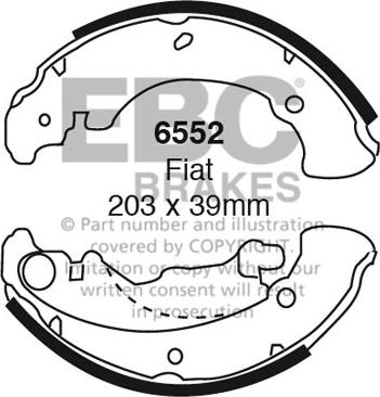 EBC Brakes 6552 - Комплект тормозных колодок, барабанные avtokuzovplus.com.ua