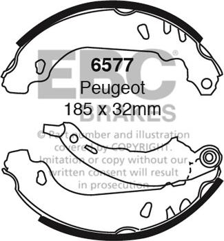 EBC Brakes 6577 - Комплект гальм, барабанний механізм autocars.com.ua