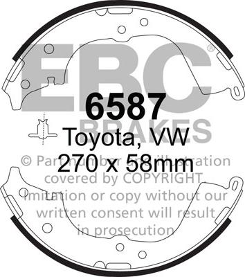 EBC Brakes 6587 - Комплект тормозных колодок, барабанные avtokuzovplus.com.ua