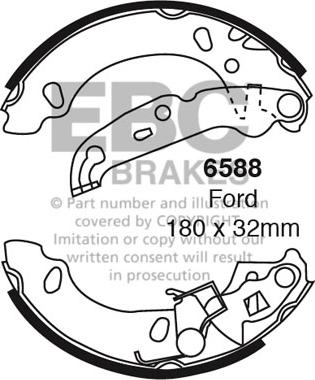EBC Brakes 6588 - Комплект гальм, барабанний механізм autocars.com.ua