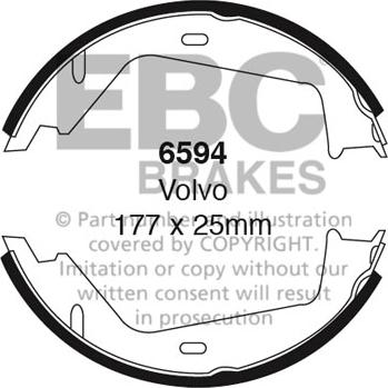 EBC Brakes 6594 - Комплект гальм, барабанний механізм autocars.com.ua