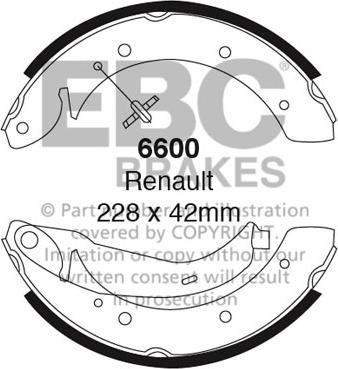 EBC Brakes 6600 - Комплект гальм, барабанний механізм autocars.com.ua