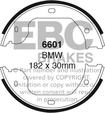 EBC Brakes 6601 - Комплект гальм, барабанний механізм autocars.com.ua