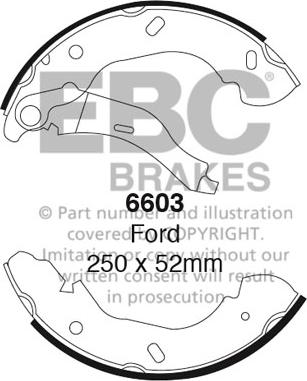 EBC Brakes 6603 - Комплект гальм, барабанний механізм autocars.com.ua