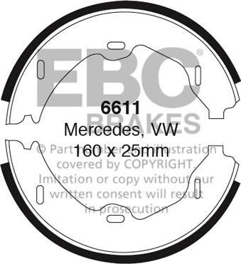 EBC Brakes 6611 - Комплект гальм, барабанний механізм autocars.com.ua