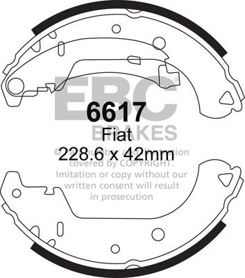 EBC Brakes 6617 - Комплект гальм, барабанний механізм autocars.com.ua