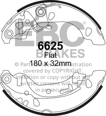 EBC Brakes 6625 - Комплект тормозных колодок, барабанные avtokuzovplus.com.ua