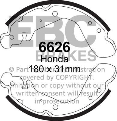 EBC Brakes 6626 - Комплект гальм, барабанний механізм autocars.com.ua