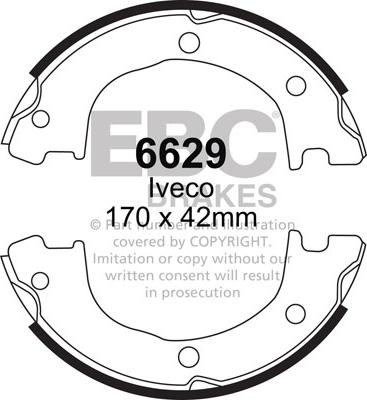 EBC Brakes 6629 - Комплект гальм, барабанний механізм autocars.com.ua