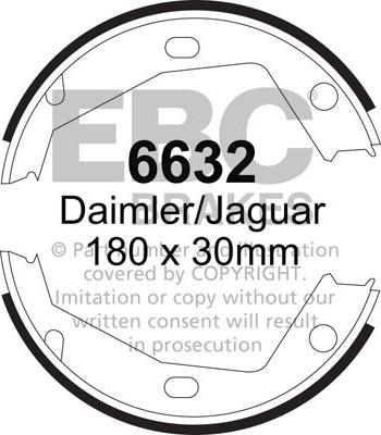 EBC Brakes 6632 - Комплект тормозных колодок, барабанные avtokuzovplus.com.ua