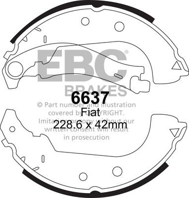 EBC Brakes 6637 - Комплект гальм, барабанний механізм autocars.com.ua