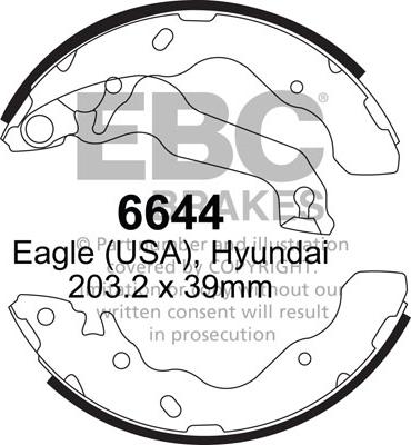 EBC Brakes 6644 - Комплект гальм, барабанний механізм autocars.com.ua