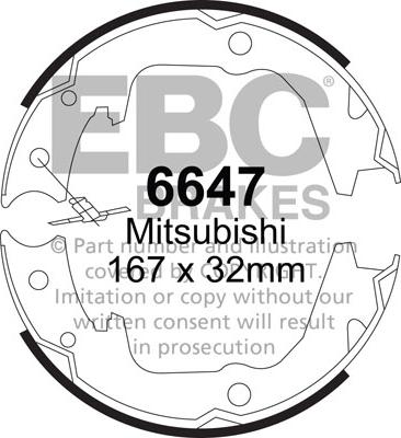 EBC Brakes 6647 - Комплект гальм, барабанний механізм autocars.com.ua