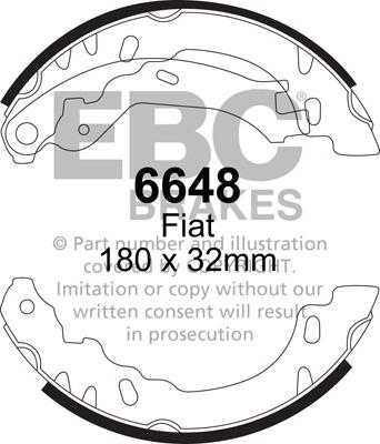 EBC Brakes 6648 - Комплект тормозных колодок, барабанные avtokuzovplus.com.ua