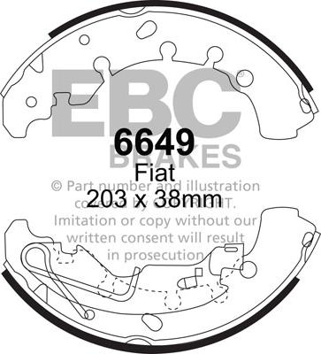 EBC Brakes 6649 - Комплект тормозных колодок, барабанные avtokuzovplus.com.ua