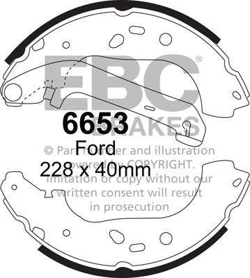 EBC Brakes 6653 - Комплект тормозных колодок, барабанные avtokuzovplus.com.ua