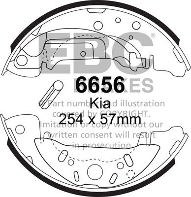 EBC Brakes 6656 - Комплект гальм, барабанний механізм autocars.com.ua