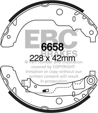 EBC Brakes 6658 - Комплект гальм, барабанний механізм autocars.com.ua