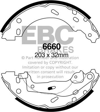 EBC Brakes 6660 - Комплект гальм, барабанний механізм autocars.com.ua