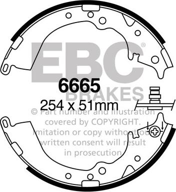 EBC Brakes 6665 - Комплект гальм, барабанний механізм autocars.com.ua