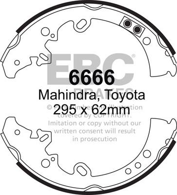 EBC Brakes 6666 - Комплект гальм, барабанний механізм autocars.com.ua