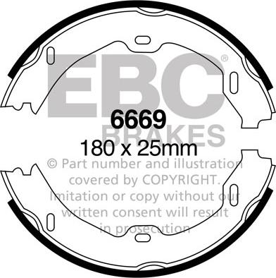 EBC Brakes 6669 - Комплект тормозных колодок, барабанные avtokuzovplus.com.ua