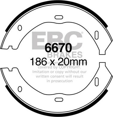 EBC Brakes 6670 - Комплект тормозных колодок, барабанные avtokuzovplus.com.ua