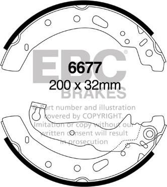 EBC Brakes 6677 - Комплект гальм, барабанний механізм autocars.com.ua
