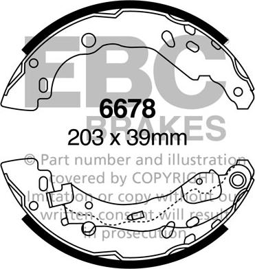 EBC Brakes 6678 - Комплект тормозных колодок, барабанные avtokuzovplus.com.ua