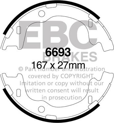 EBC Brakes 6693 - Комплект гальм, барабанний механізм autocars.com.ua