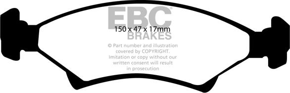 EBC Brakes DP1001 - Гальмівні колодки, дискові гальма autocars.com.ua