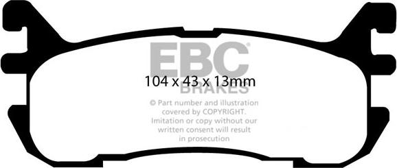 EBC Brakes DP41003R - Гальмівні колодки, дискові гальма autocars.com.ua