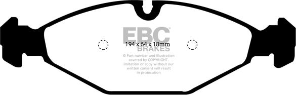 EBC Brakes DP1009 - Гальмівні колодки, дискові гальма autocars.com.ua