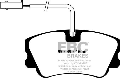 EBC Brakes DP1011 - Гальмівні колодки, дискові гальма autocars.com.ua