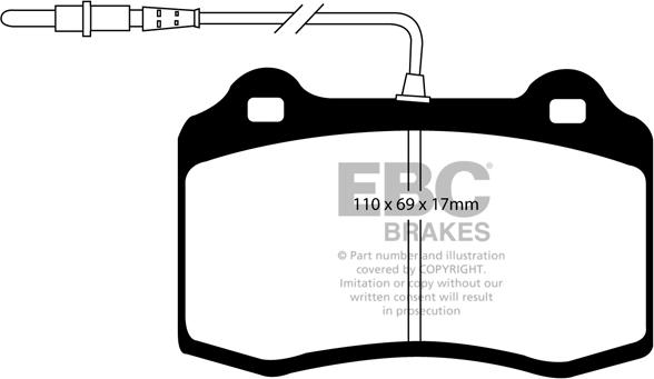 EBC Brakes DP1031/2 - Тормозные колодки, дисковые, комплект avtokuzovplus.com.ua