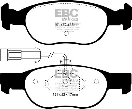 EBC Brakes DP1059 - Гальмівні колодки, дискові гальма autocars.com.ua