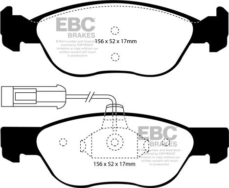EBC Brakes DP1060 - Гальмівні колодки, дискові гальма autocars.com.ua