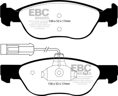 EBC Brakes DP1060 - Тормозные колодки, дисковые, комплект avtokuzovplus.com.ua