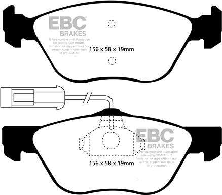 EBC Brakes DP1061 - Гальмівні колодки, дискові гальма autocars.com.ua