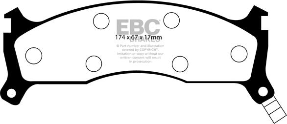 EBC Brakes DP1073 - Гальмівні колодки, дискові гальма autocars.com.ua