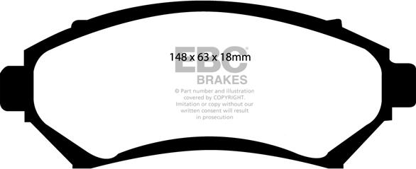 EBC Brakes DP1100 - Гальмівні колодки, дискові гальма autocars.com.ua