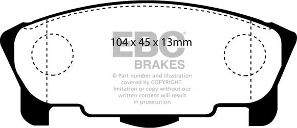 EBC Brakes DP1120 - Гальмівні колодки, дискові гальма autocars.com.ua