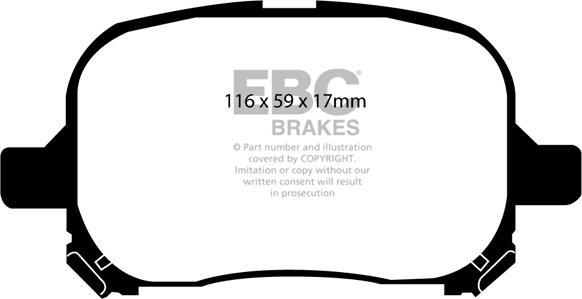 EBC Brakes DP1133 - Гальмівні колодки, дискові гальма autocars.com.ua