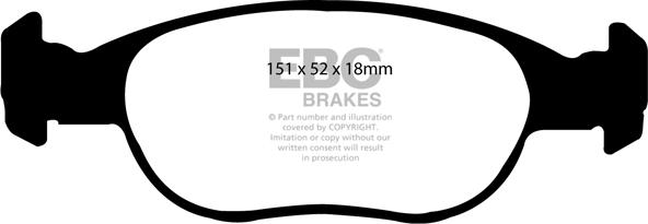 EBC Brakes DP1141 - Гальмівні колодки, дискові гальма autocars.com.ua