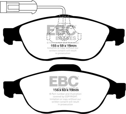EBC Brakes DP1153 - Гальмівні колодки, дискові гальма autocars.com.ua